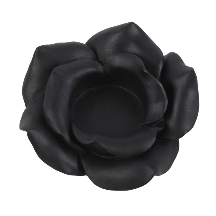 Black Rose Resin Tealight Candle Holder, image 3 of 6