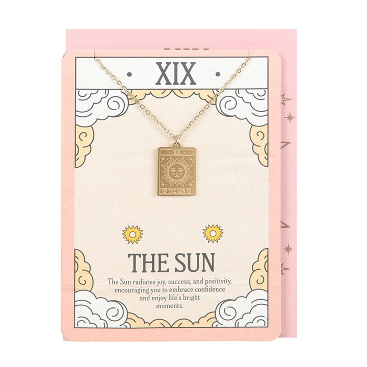 The Sun Vintage Tarot Necklace on Greeting Card, image 2 of 5