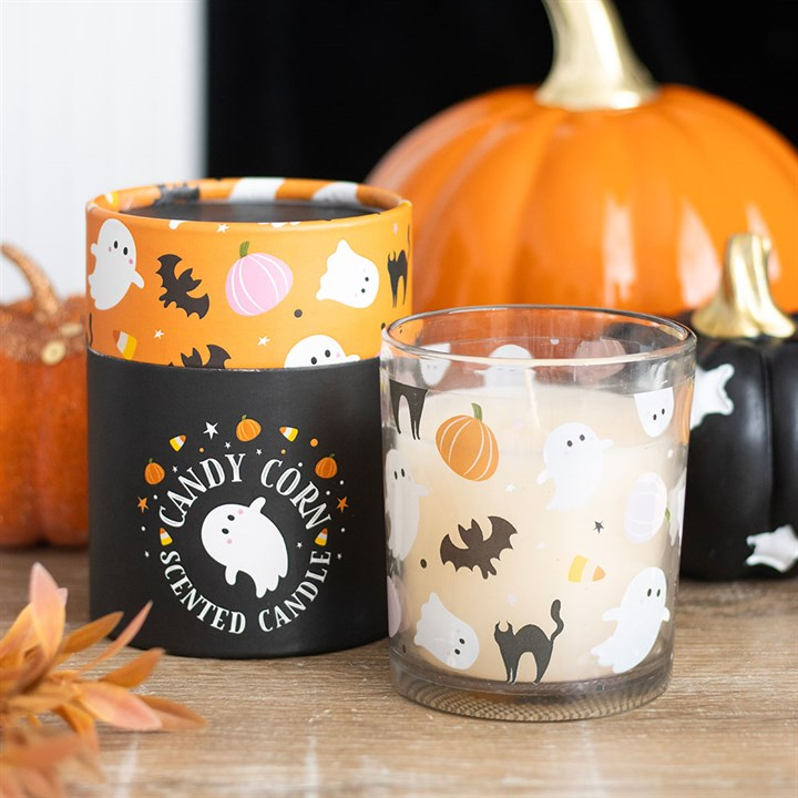 Sweet and Spooky Candy Corn Candle, image 1 of 4