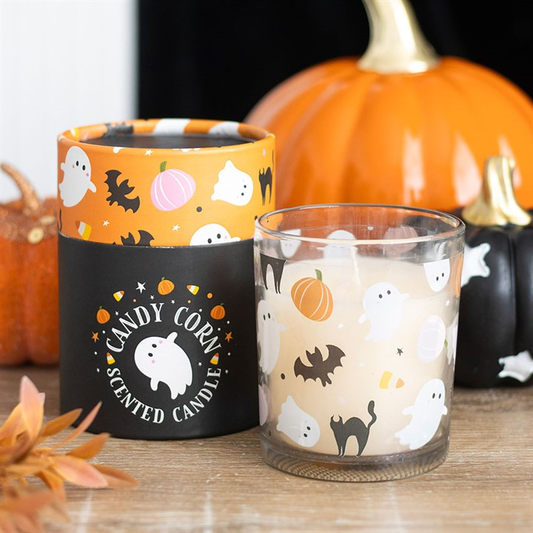 Sweet and Spooky Candy Corn Candle, image 1 of 4