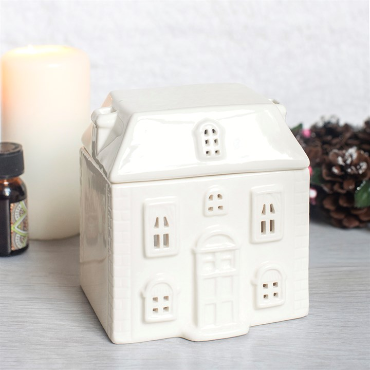 White Ceramic House Oil Burner, image 1 of 6