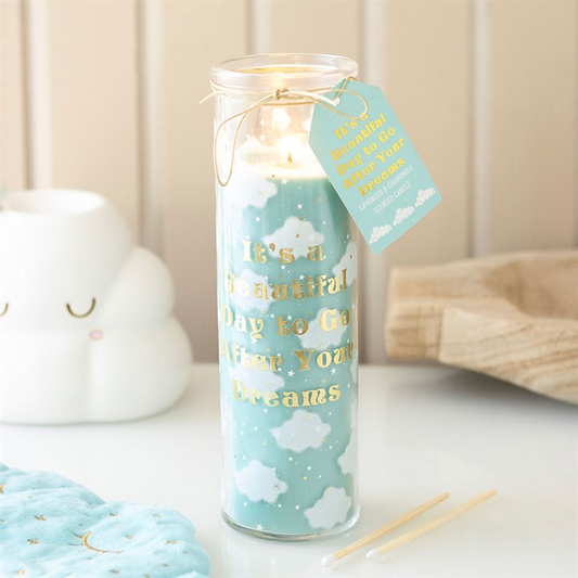 Cloud Print Lavender & Chamomile Tube Candle, image 1 of 6
