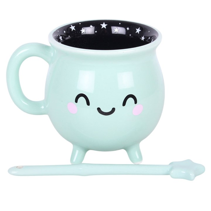Mint Green Cauldron Mug with Wand Stirrer, image 4 of 7