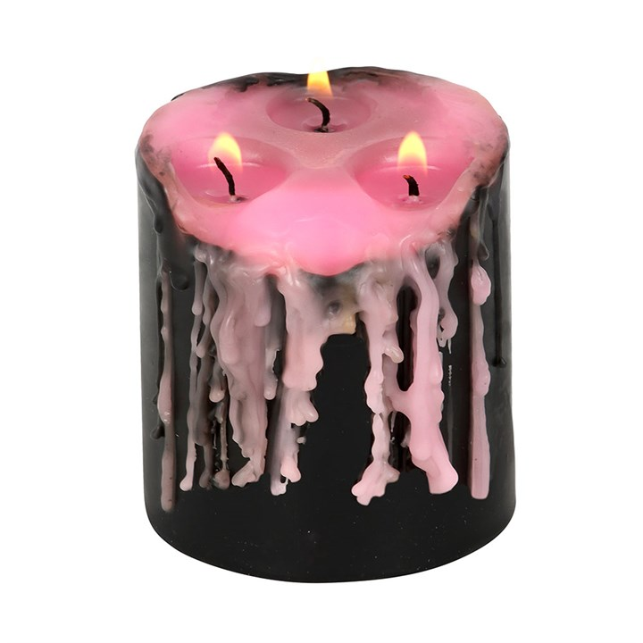 Small Pink Vampire Tears Pillar Candle, image 3 of 4