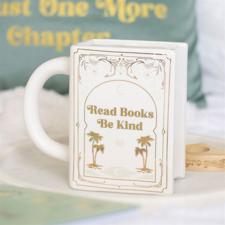 Read Books Be Kind White Book Shaped Mug, image 1 of 5