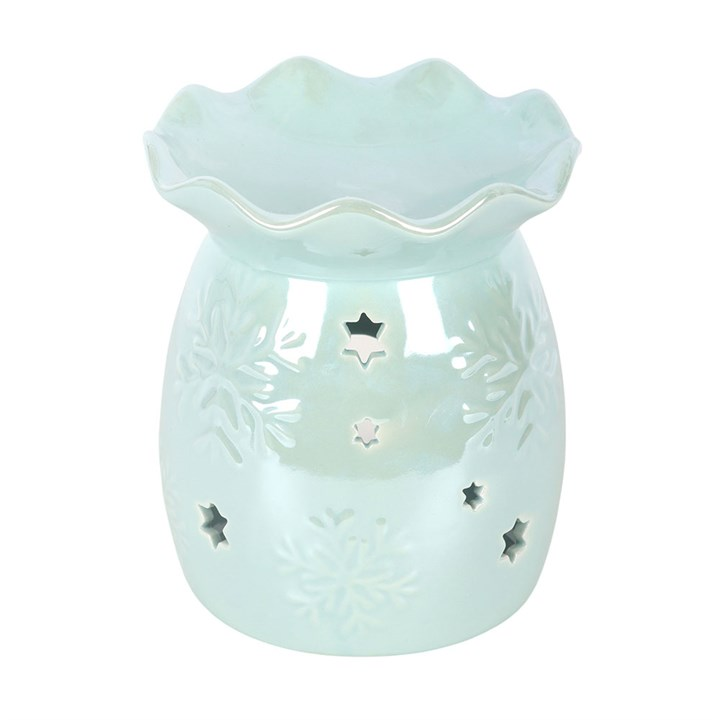 Iridescent Blue Snowflake Oil Burner and Wax Warmer, image 3 of 7