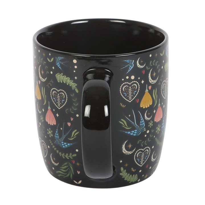 Black Midnight Bloom Print Mug, image 3 of 5
