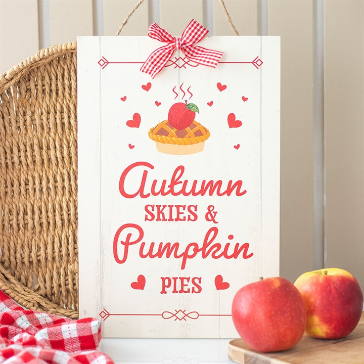 Autumn Skies & Pumpkin Pies Hanging Sign, image 1 of 4