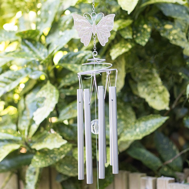 White Butterfly Windchime, image 1 of 4