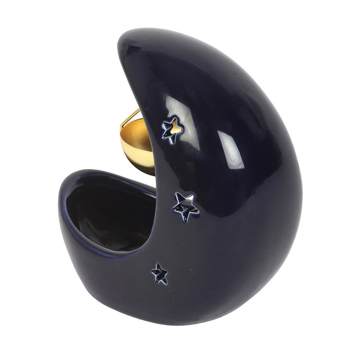 Blue Crescent Moon Hanging Oil Burner, image 4 of 5