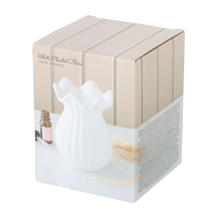 White Pleated Flare Oil Burner, image 6 of 6