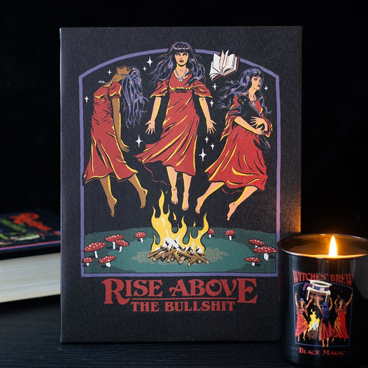 19x25cm Rise Above the Bullsh*t Canvas Plaque by Steven Rhodes, image 1 of 4
