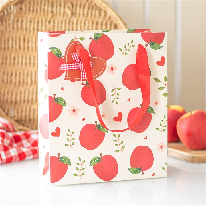 23cm Medium Apple Print Gift Bag, image 1 of 5