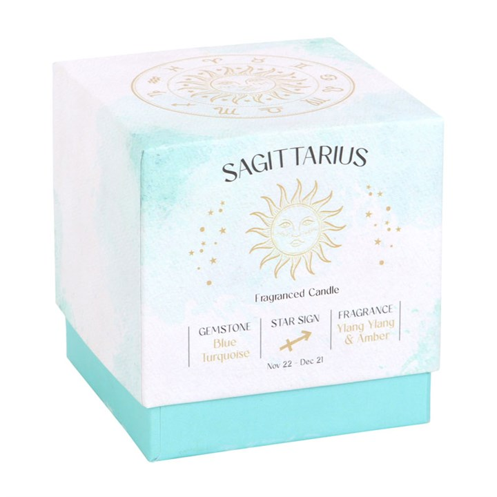 Sagittarius Ylang Ylang & Amber Gemstone Zodiac Candle, image 4 of 5