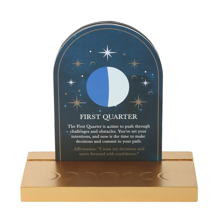 Set of 8 Moon Phase Cards with Wooden Stand, image 3 of 5