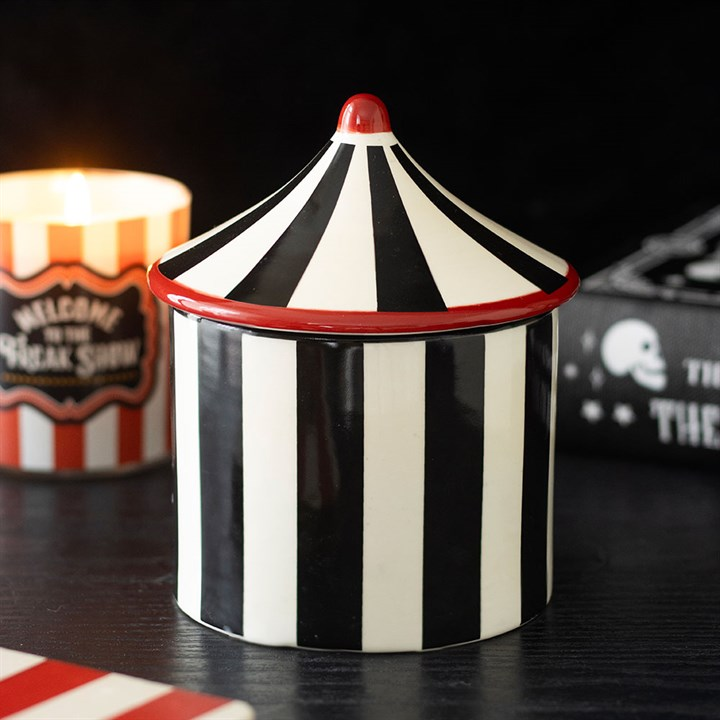 Black Striped Circus Tent Oil Burner, image 3 of 7