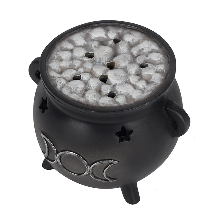 Triple Moon Cauldron Incense Cone Holder, image 3 of 4