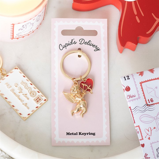 Cupid's Delivery Cherub Keyring, image 1 of 5
