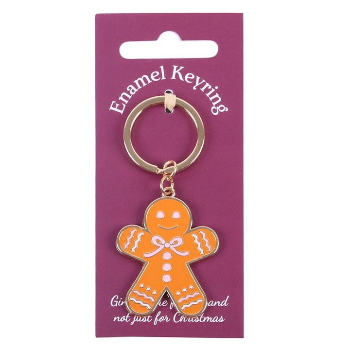 Pink Bow Gingerbread Man Keyring, image 2 of 5
