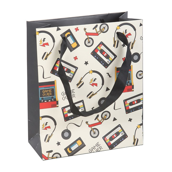 23cm Medium Retro 80s Print Gift Bag, image 3 of 4