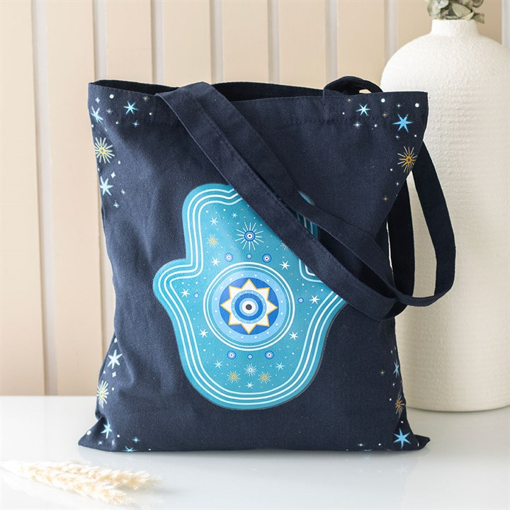 Hand of Hamsa Polycotton Tote Bag, image 1 of 3