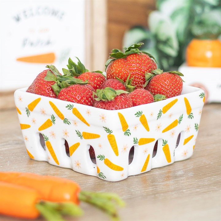 Carrot Patch Ceramic Berry Basket, image 1 of 4