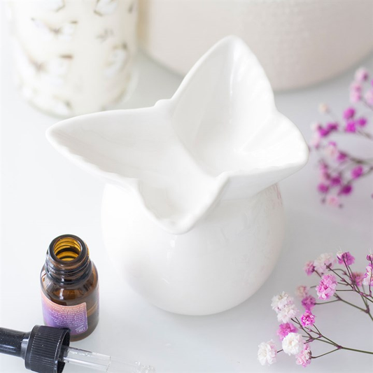 White Butterfly Oil Burner, image 1 of 6