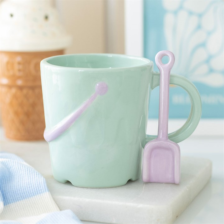 Pastel Bucket Mug with Spade Spoon, image 1 of 7