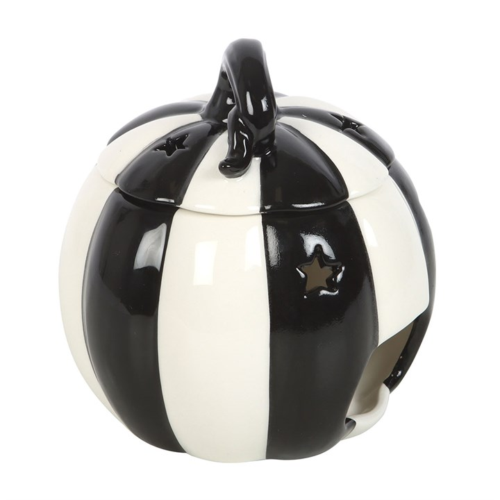 Black and White Striped Pumpkin Oil Burner, image 5 of 6