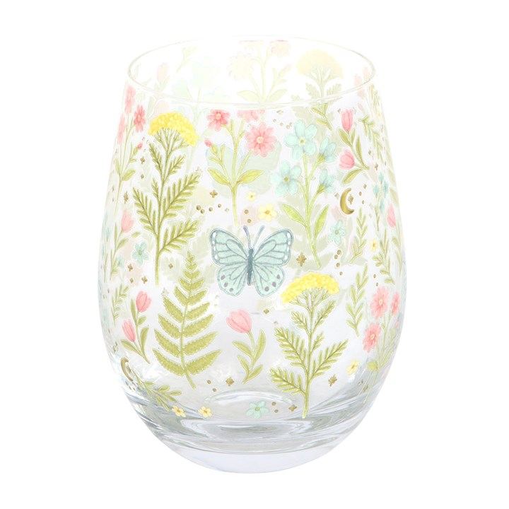 Luna Bloom Floral Print Stemless Glass, image 3 of 5