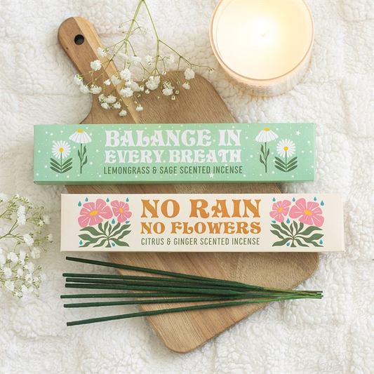 Set of 2 No Rain, No Flowers Incense Stick Packs, image 1 of 6