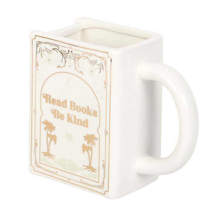 Read Books Be Kind White Book Shaped Mug, image 4 of 5