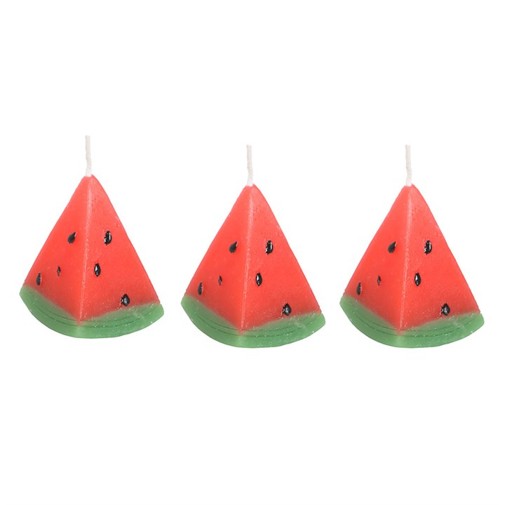 Set of 3 Watermelon Shaped Candles, image 2 of 4