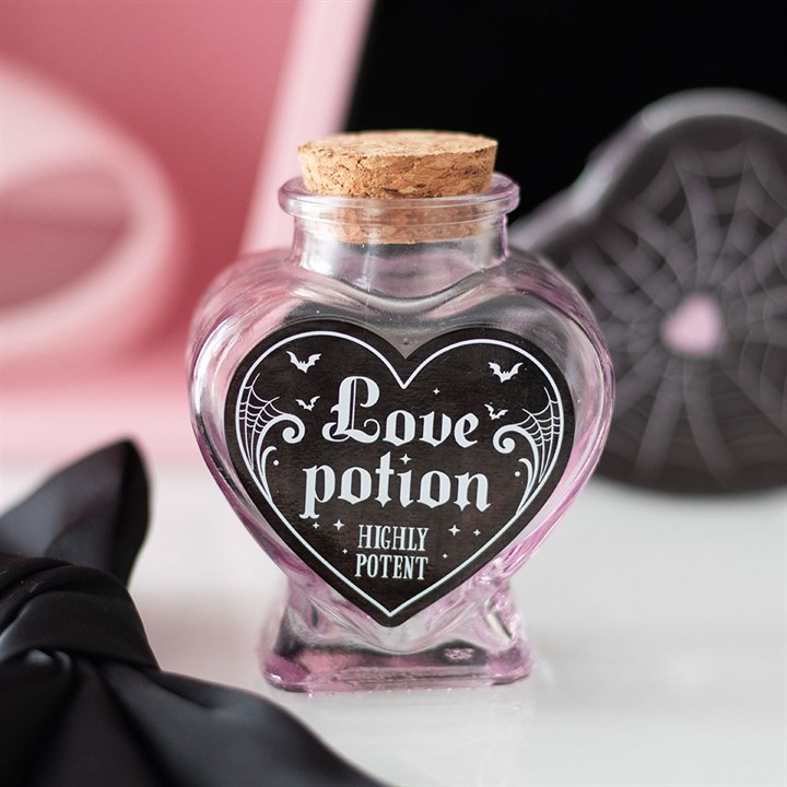 Love Potion Decorative Glass Heart Potion Bottle, image 1 of 6