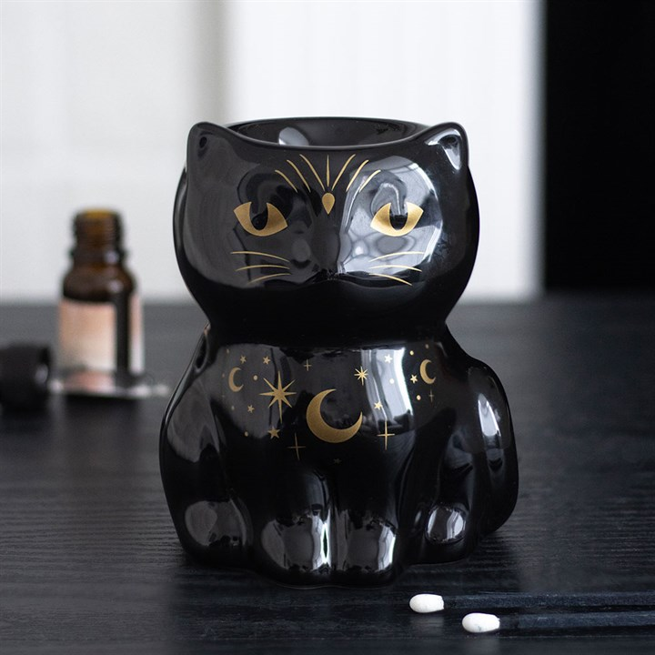 Black Cat Magick Oil Burner, image 1 of 6