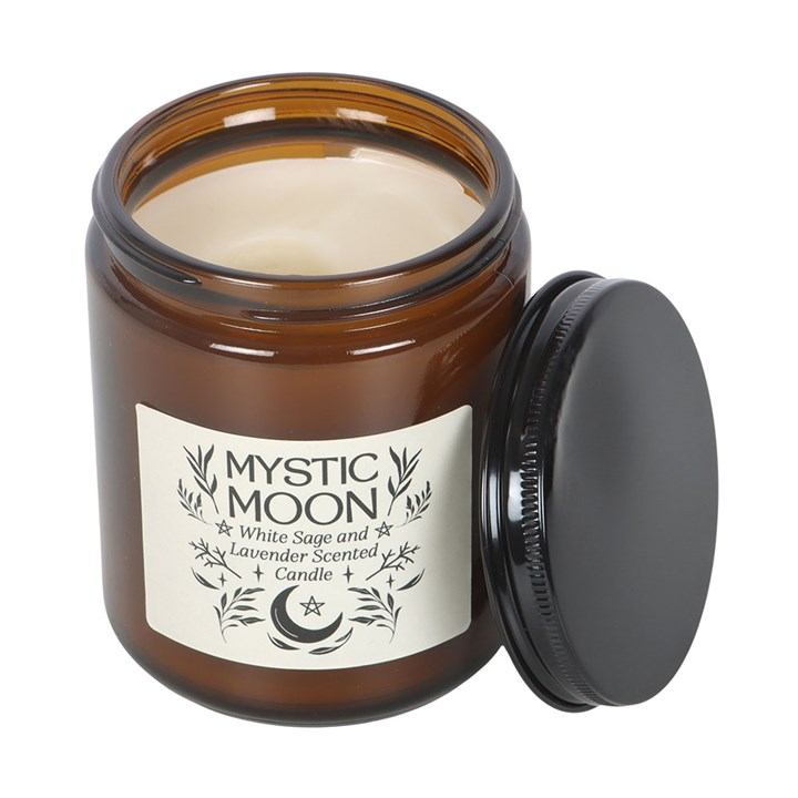 Mystic Moon Sage & Lavender Amber Glass Candle, image 5 of 6