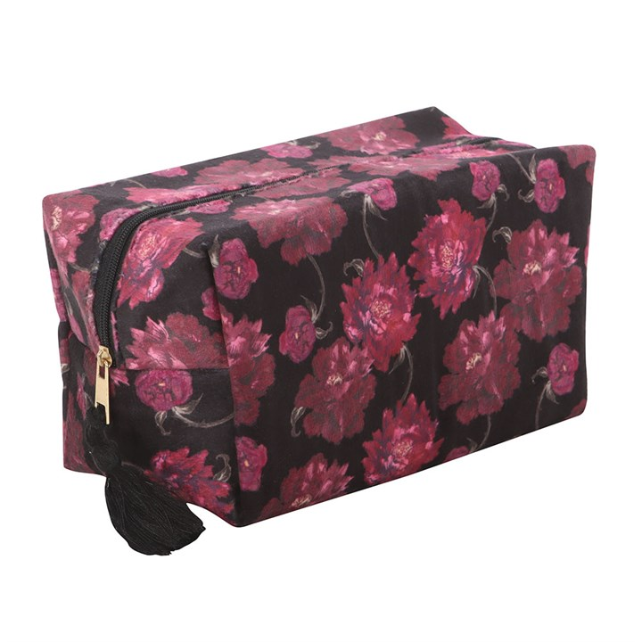 Dark Romance Floral Print Makeup Bag, image 2 of 4