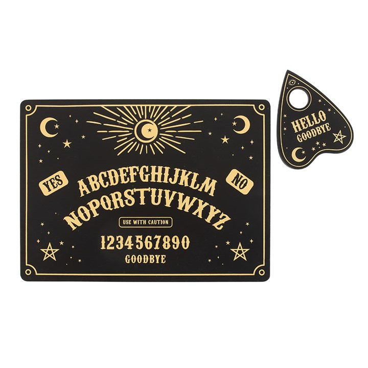 Black Talking Board Placemat and Coaster Set, image 2 of 5