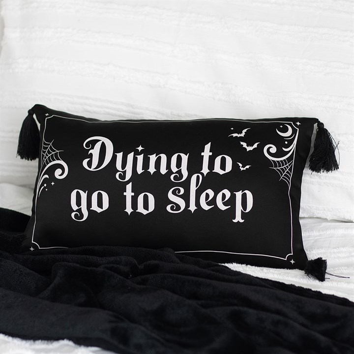 Dying to Go to Sleep Satin Cushion, image 1 of 4