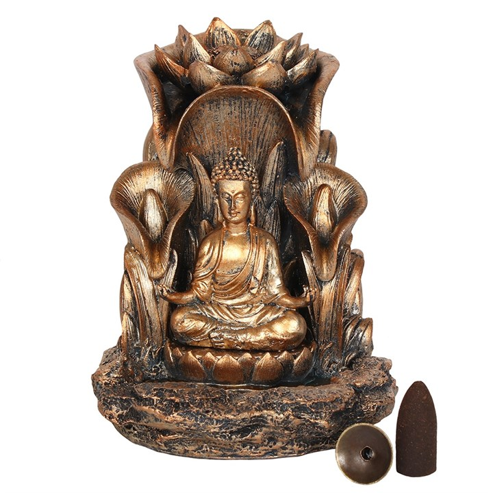 Bronze Buddha Backflow Incense Burner, image 3 of 4