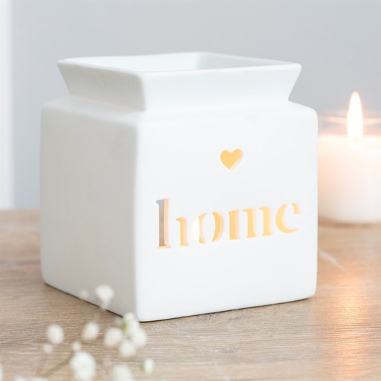 White Home Cut Out Oil Burner, image 1 of 3