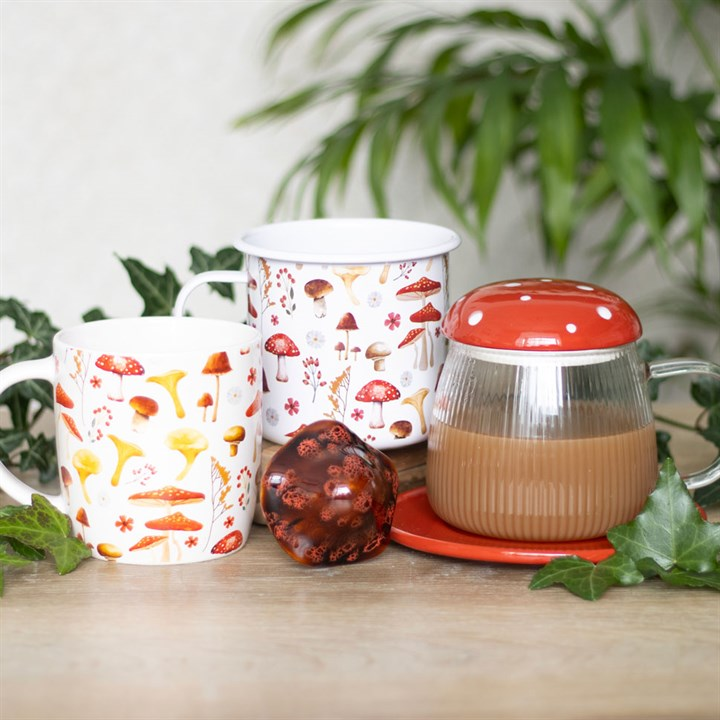 All Over Mushroom Print Enamel Mug, image 5 of 5