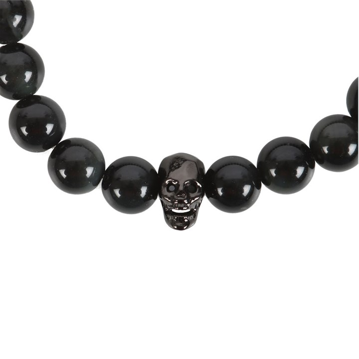 Black Obsidian Skull Bracelet, image 3 of 4