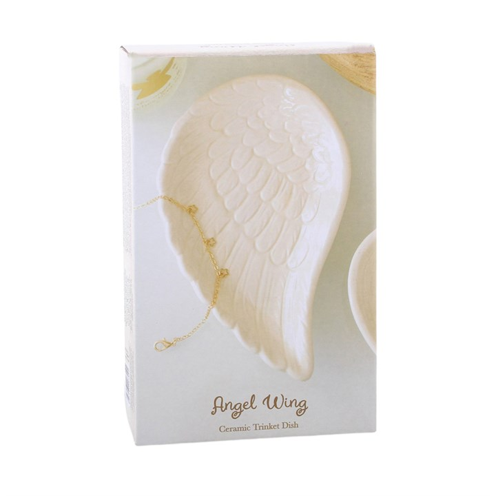 Off White Angel Wing Trinket Dish, image 6 of 6