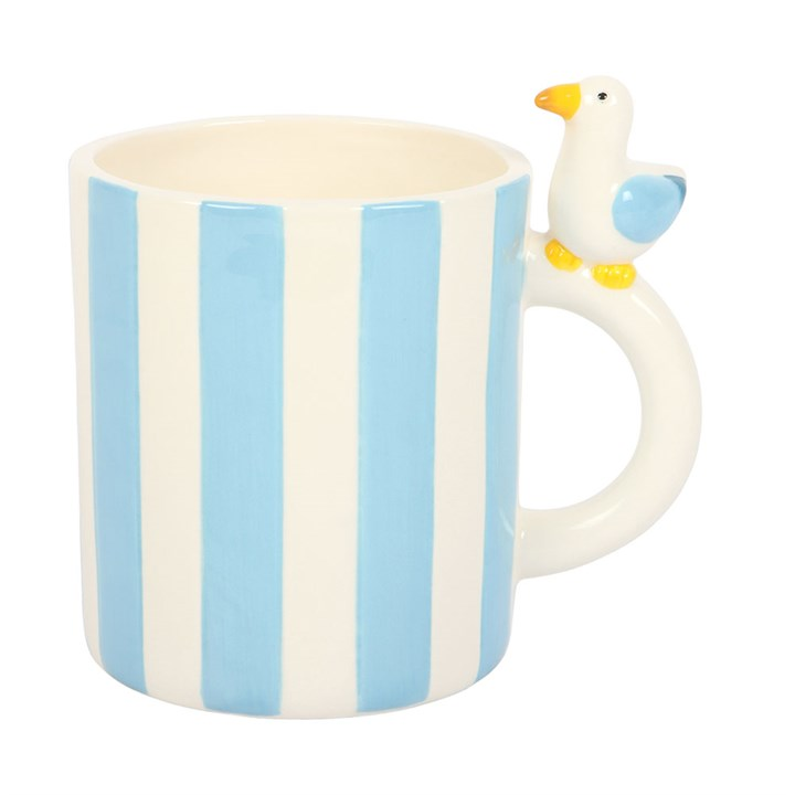 Striped Mug with Seagull, image 2 of 6
