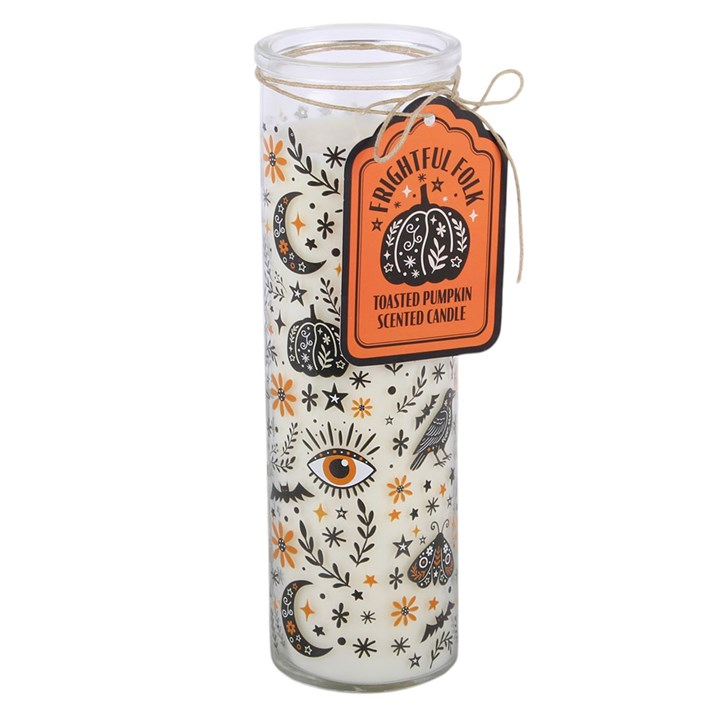 Frightful Folk Print Toasted Pumpkin Scented Tube Candle, image 3 of 5