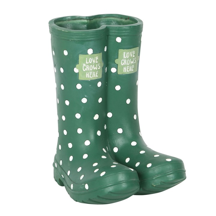 Dark Green Welly Boot Planter, image 2 of 3