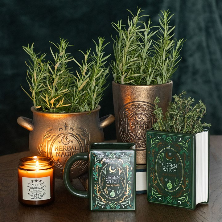 Green Witch Book Shaped Vase, image 6 of 6