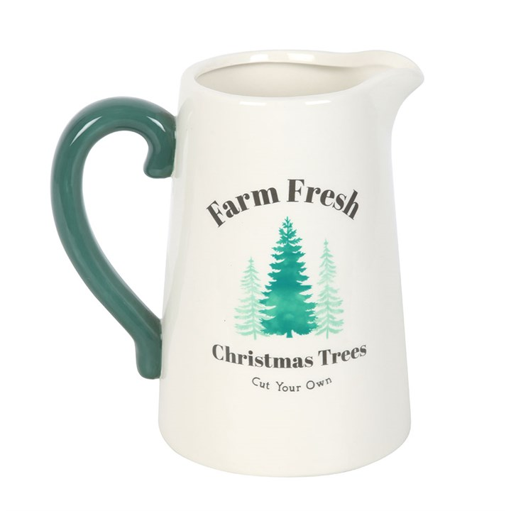Farm Fresh Christmas Trees Ceramic Flower Jug, image 2 of 5