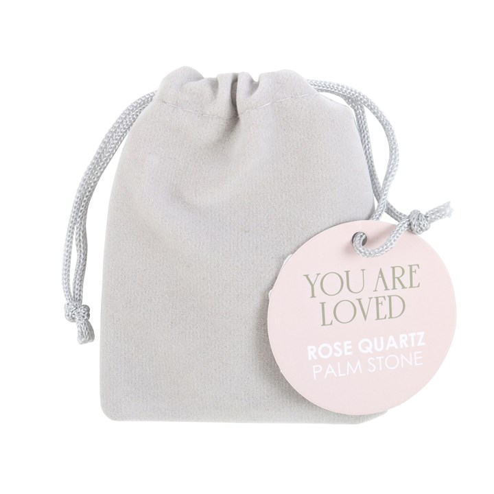 You Are Loved Rose Quartz Crystal Palm Stone, image 4 of 6